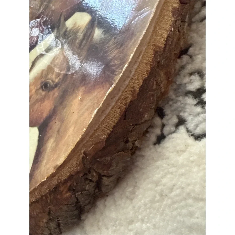 Horse Art Wood Slice Slab Plaque - As is